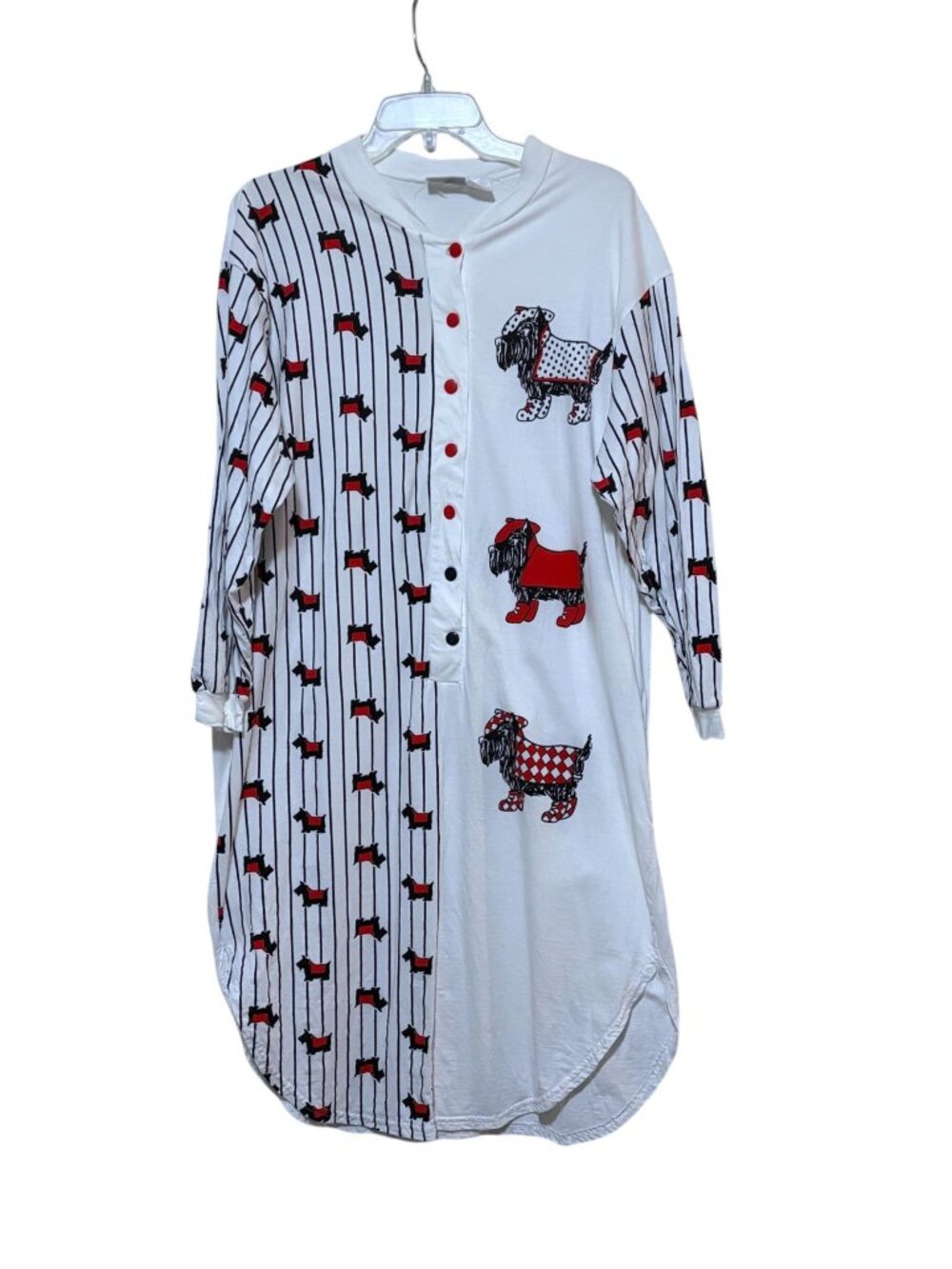 Vintage Nap Night Shirt 3X Back Pocket Scottie Dogs Scottish Terrier Playful